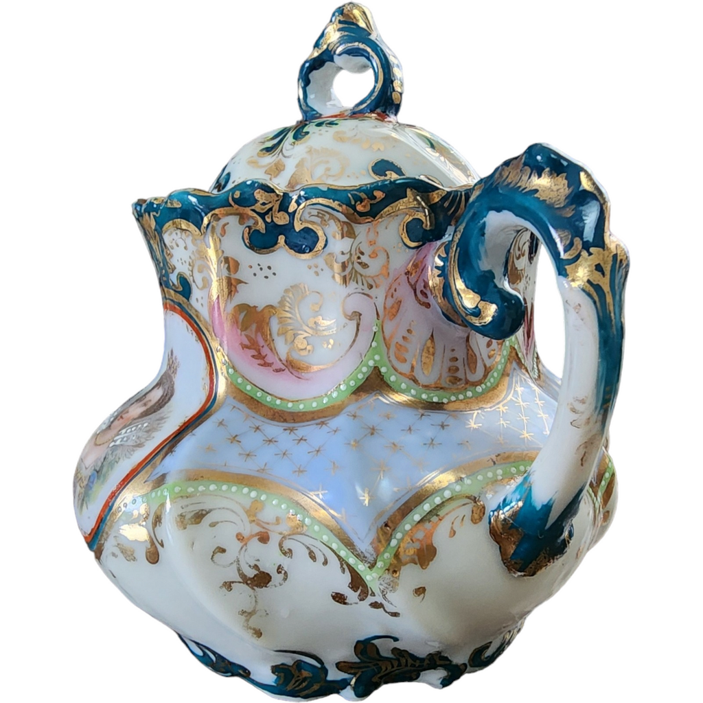 Dow Sie Cot Ure Nippon Handpainted Victorian Porcelain Four Piece Tea Set Service