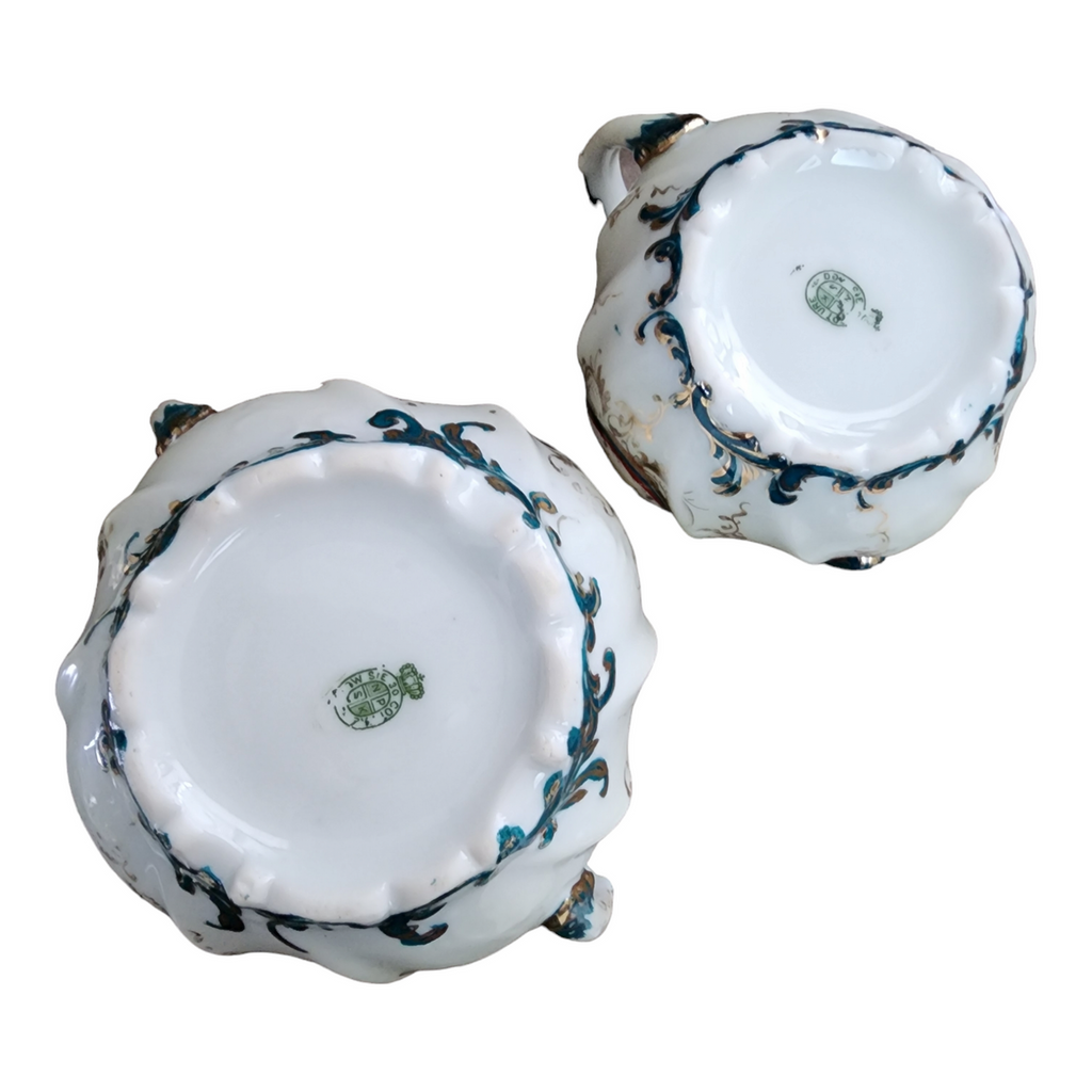 Dow Sie Cot Ure Nippon Handpainted Victorian Porcelain Four Piece Tea Set Service