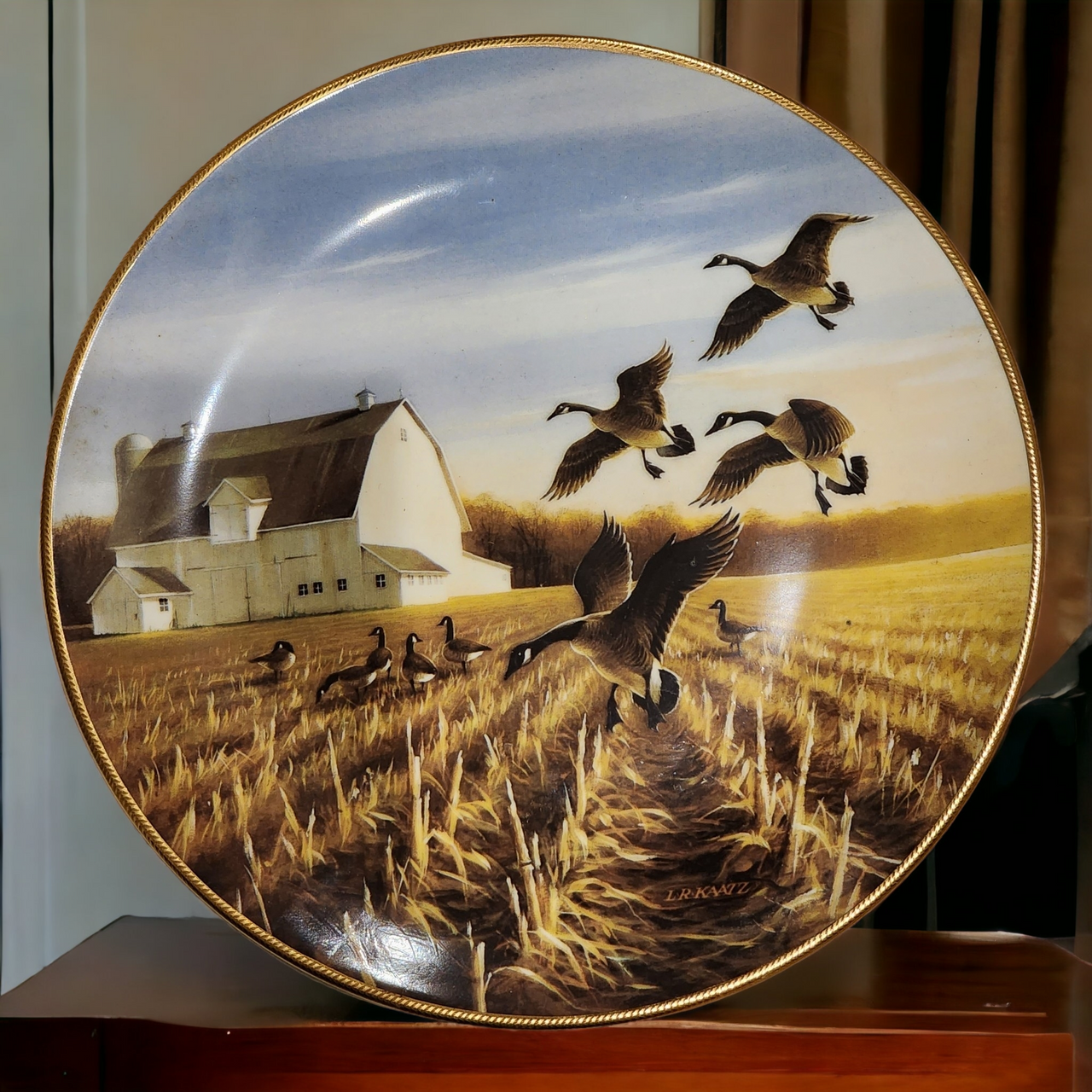Ducks Unlimited Lynn Kaatz Canada Geese in the Autumn Field Collector Plate