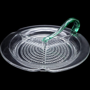 Duncan Miller Teardrop 3 Part Divided Dish Green Loop Center Handle