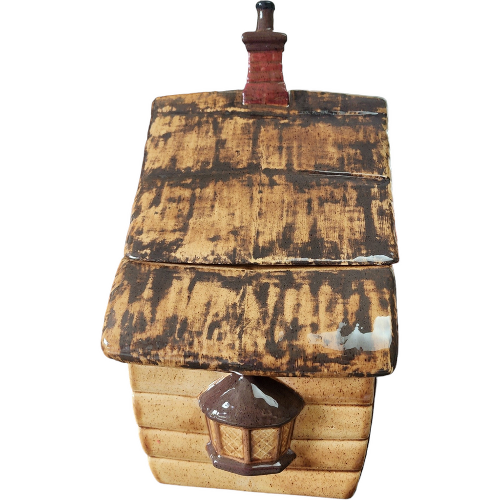 Duncan Enterprises Pottery Gingerbread House Cookie Jar & Lid
