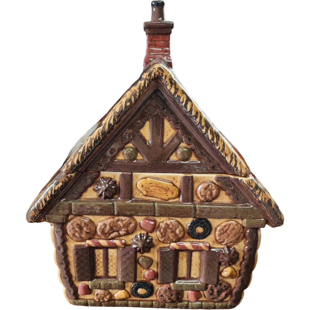 Duncan Enterprises Pottery Gingerbread House Cookie Jar & Lid