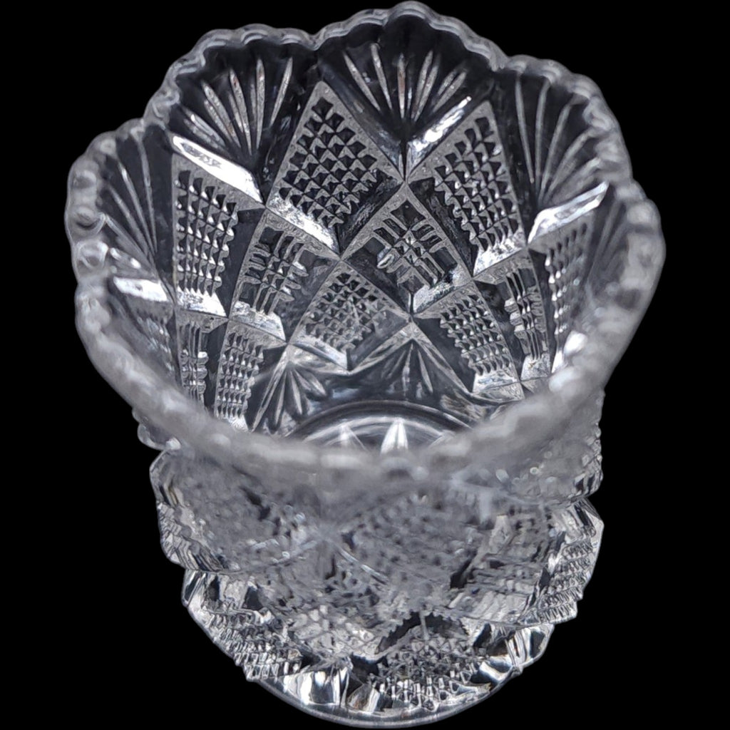 Duncan & Miller Panelled Diamond & Quartered Block Glass Toothpick Holder