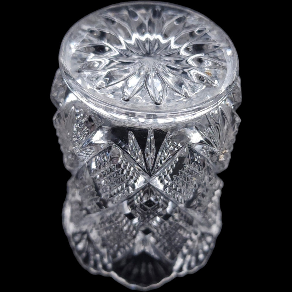 Duncan & Miller Panelled Diamond & Quartered Block Glass Toothpick Holder
