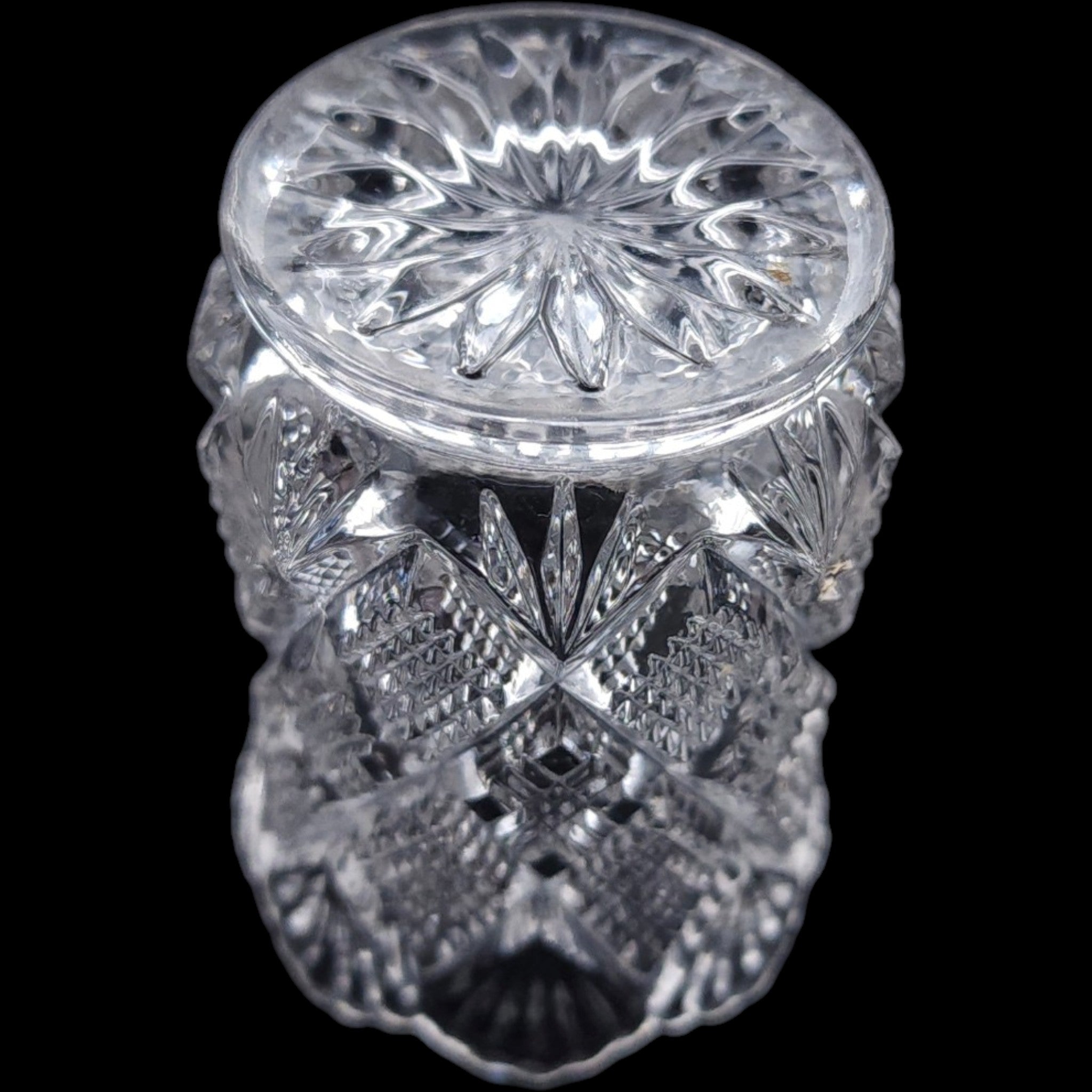 Duncan & Miller Panelled Diamond & Quartered Block Glass Toothpick Holder