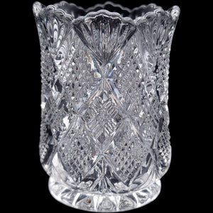 Duncan & Miller Panelled Diamond & Quartered Block Glass Toothpick Holder