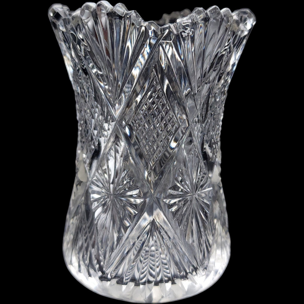 3" Duncan & Miller Vintage Clear Pressed Glass Toothpick Holder / Mini Vase