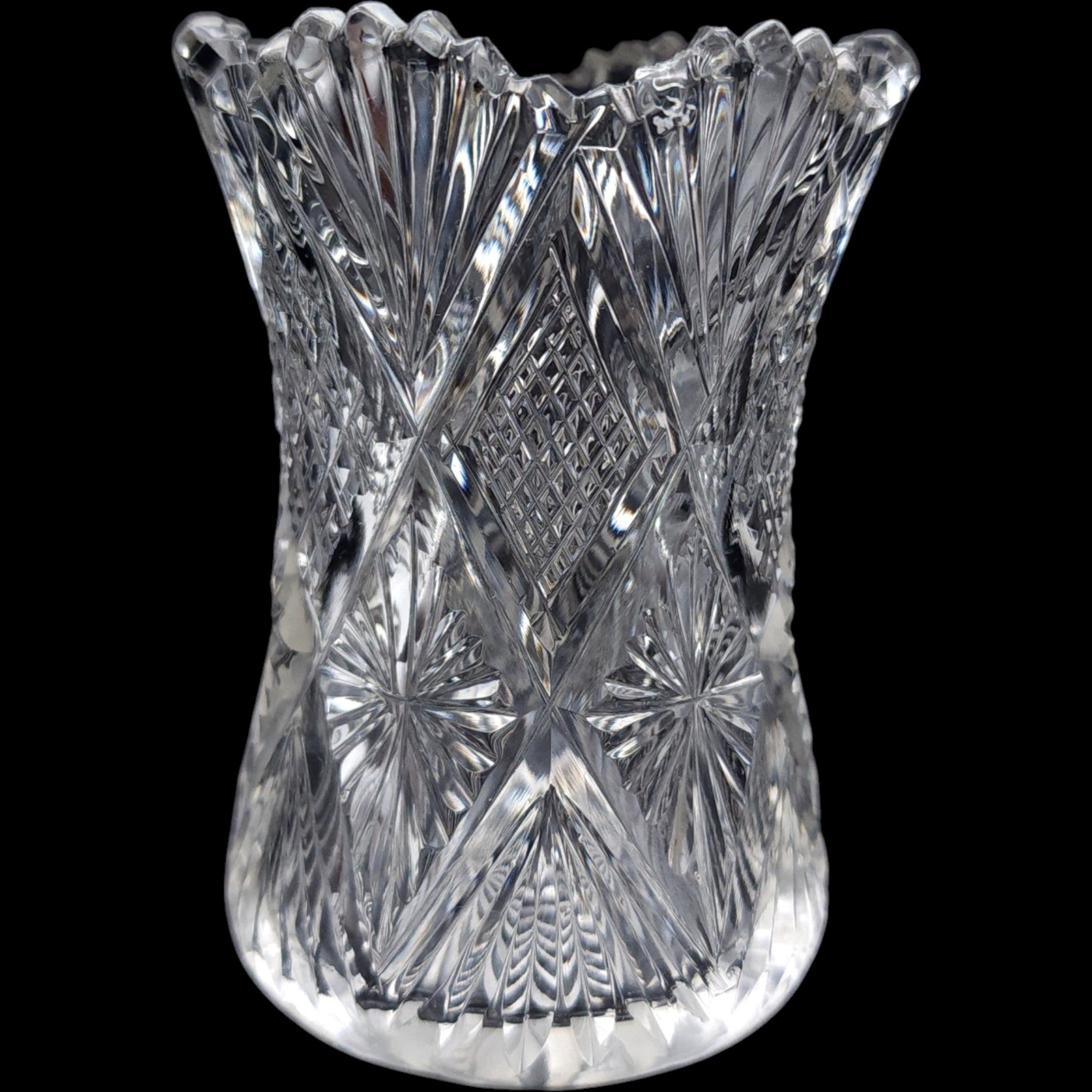 3" Duncan & Miller Vintage Clear Pressed Glass Toothpick Holder / Mini Vase