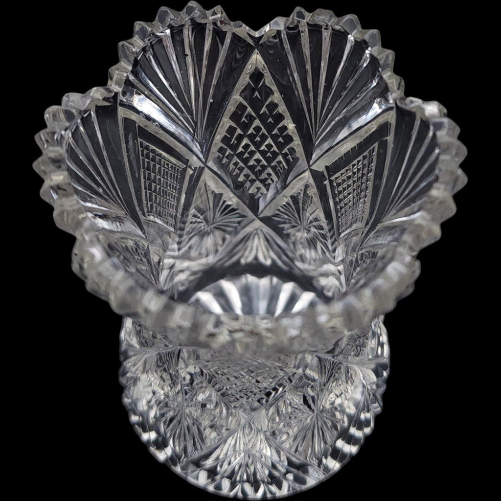 3" Duncan & Miller Vintage Clear Pressed Glass Toothpick Holder / Mini Vase