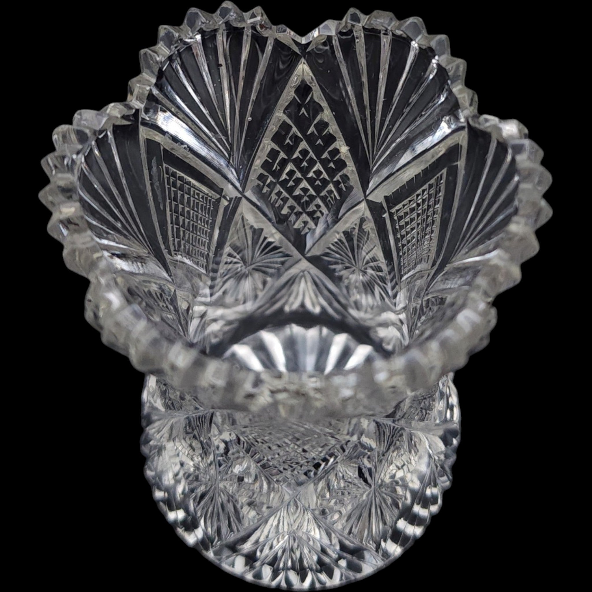 3" Duncan & Miller Vintage Clear Pressed Glass Toothpick Holder / Mini Vase