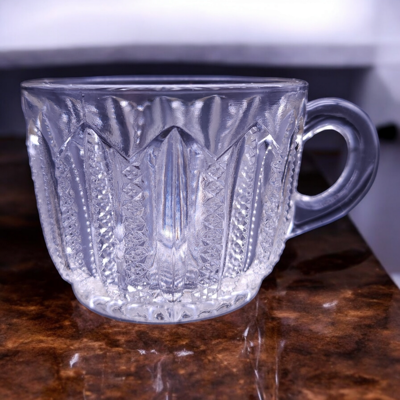 Duncan & Miller Mardi Gras Clear Pressed Punch Cup