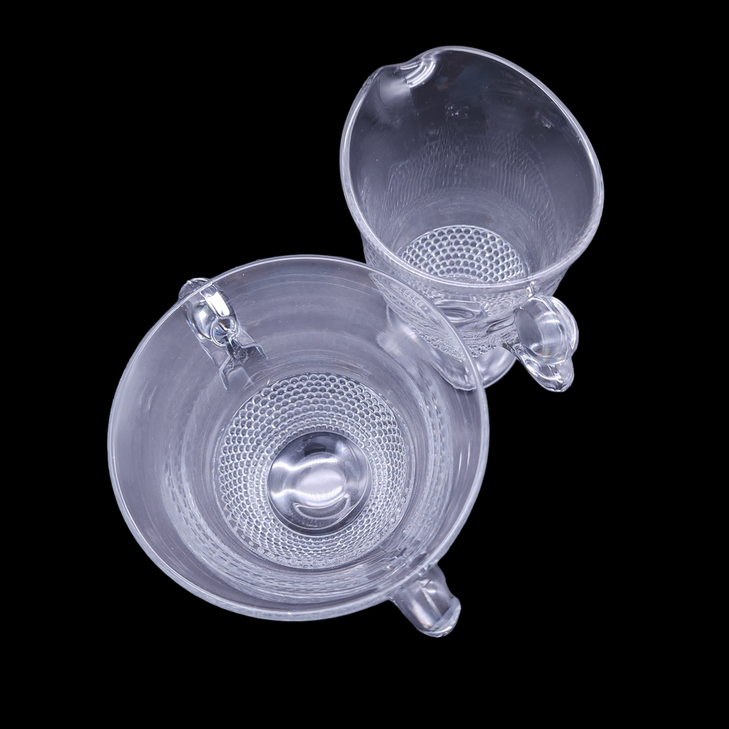 Duncan & Miller Stack Ball Design, Teardrop Clear Creamer and Open Sugar Set