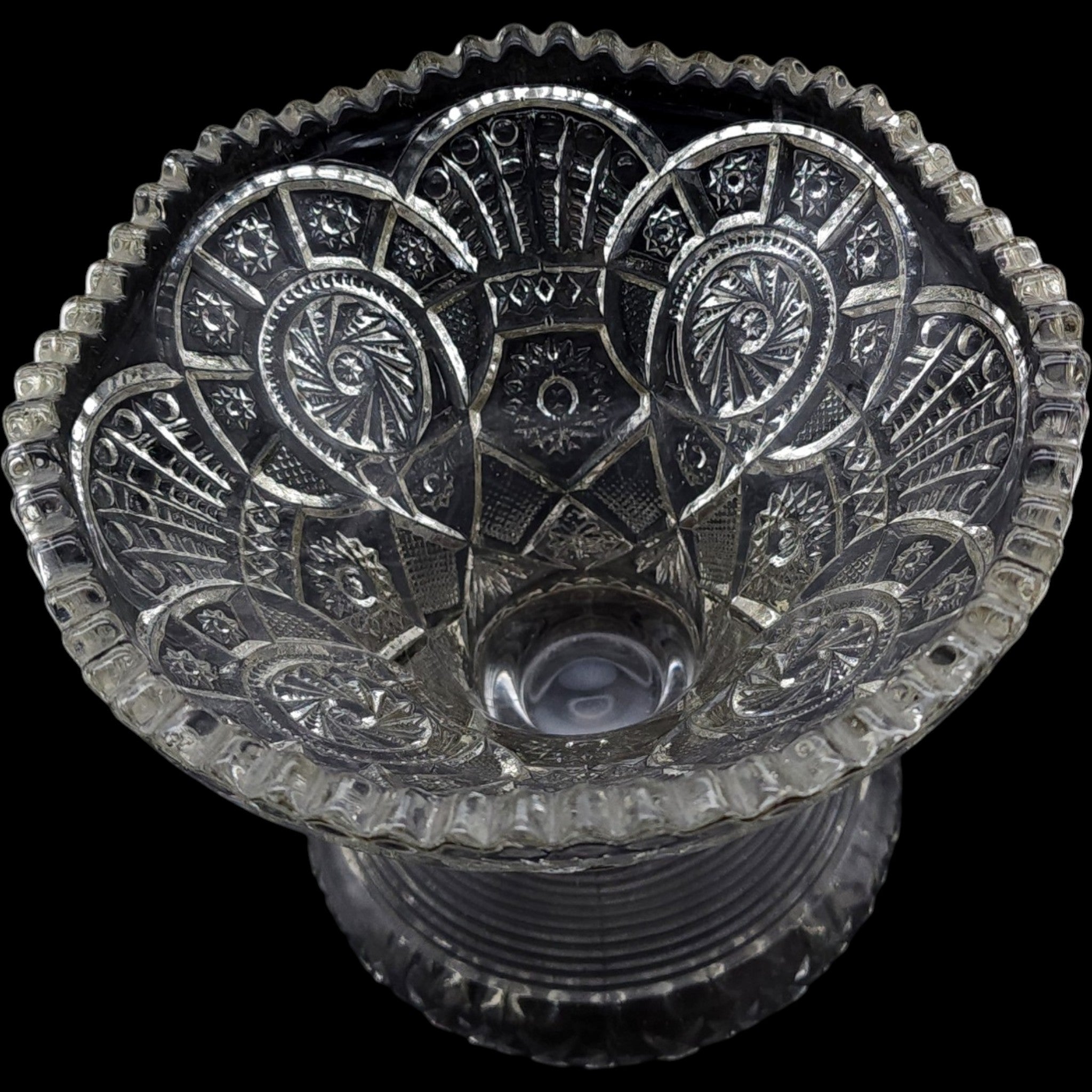 EAPG Imperial Glass Broken Arches Clear Punch Bowl Stand Pedestal Base