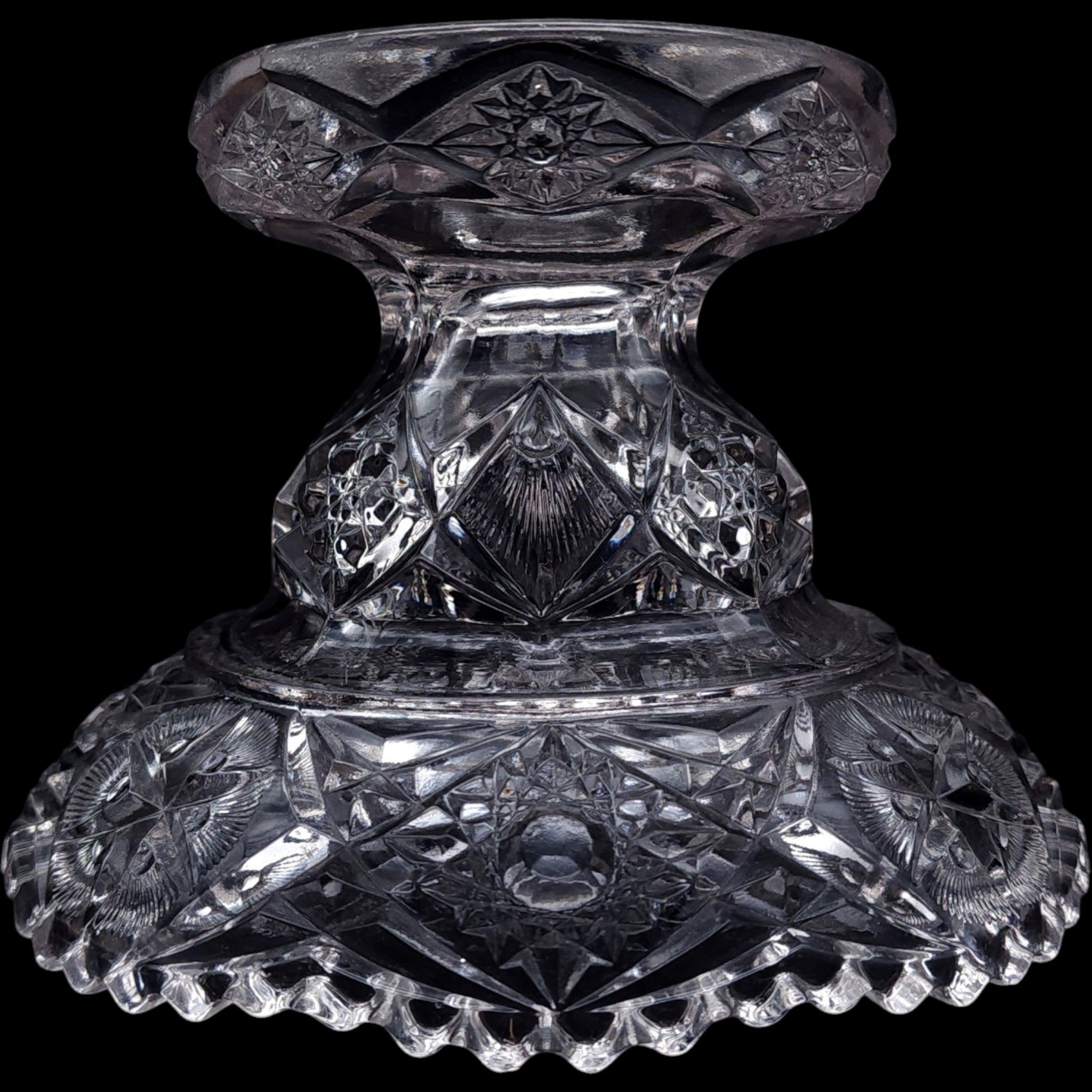 EAPG McKee Yutec Clear Glass Punch Bowl Stand Pedestal Base