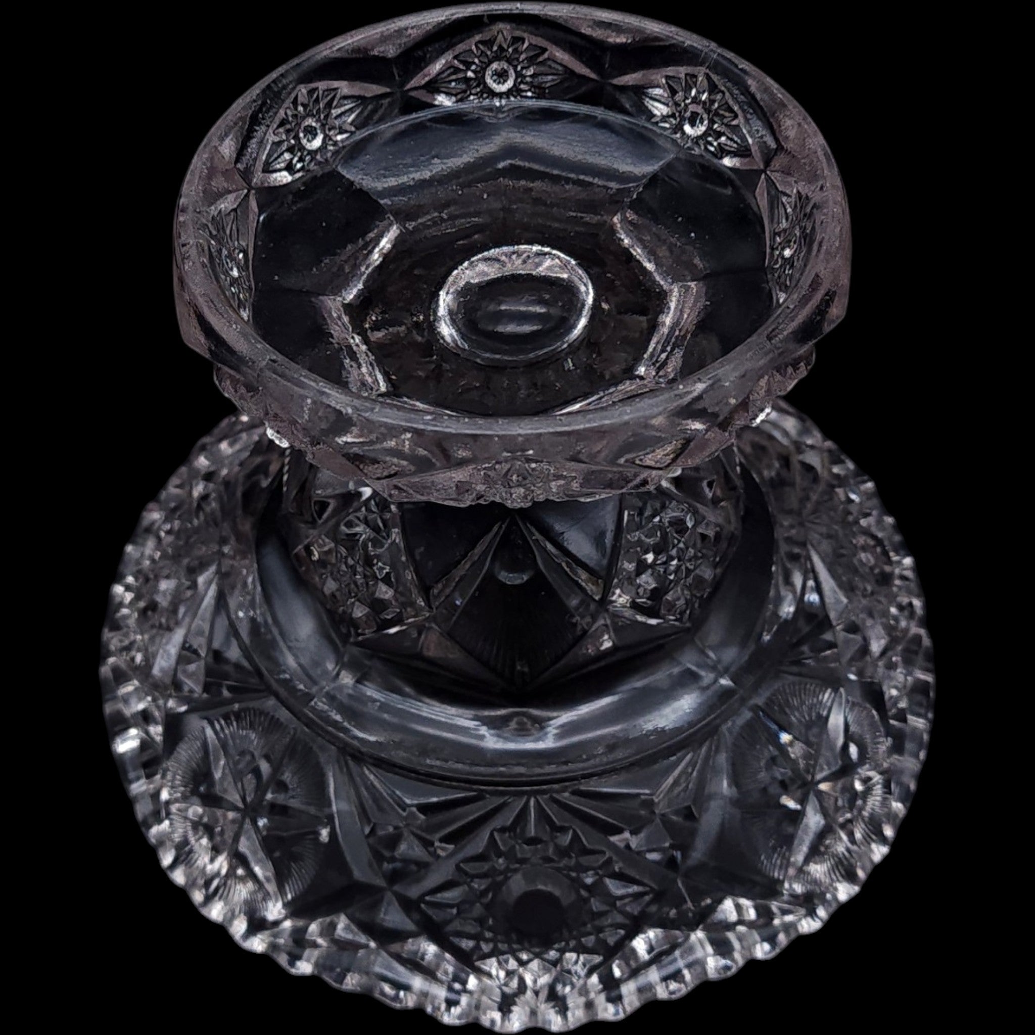 EAPG McKee Yutec Clear Glass Punch Bowl Stand Pedestal Base