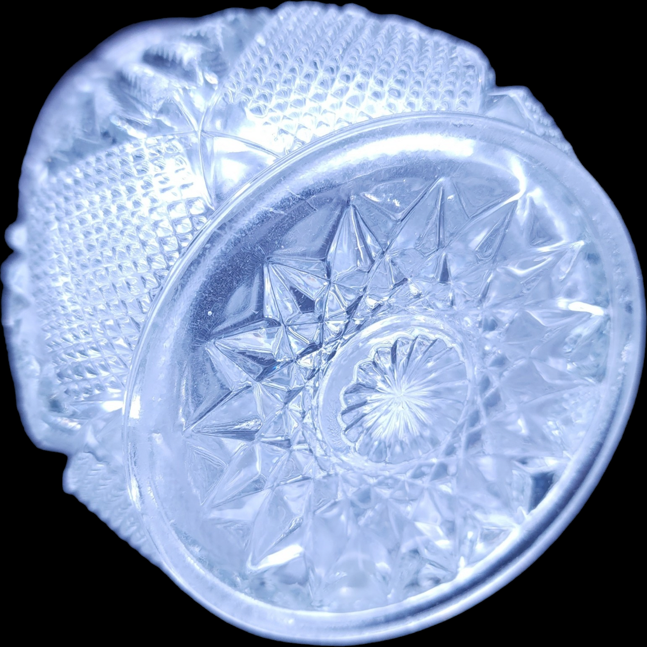 EAPG Duncan & Miller Grated Diamond & Sunburst Spooner  Celery Vase