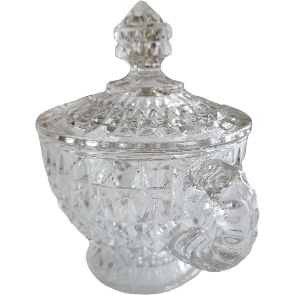 Early American Pattern Glass Victorian Oversize Sugar Bowl & Lid