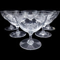 Easterling Marquise Cut Crystal Champagne Coupe  Tall Sherbet Glasses Set of 6