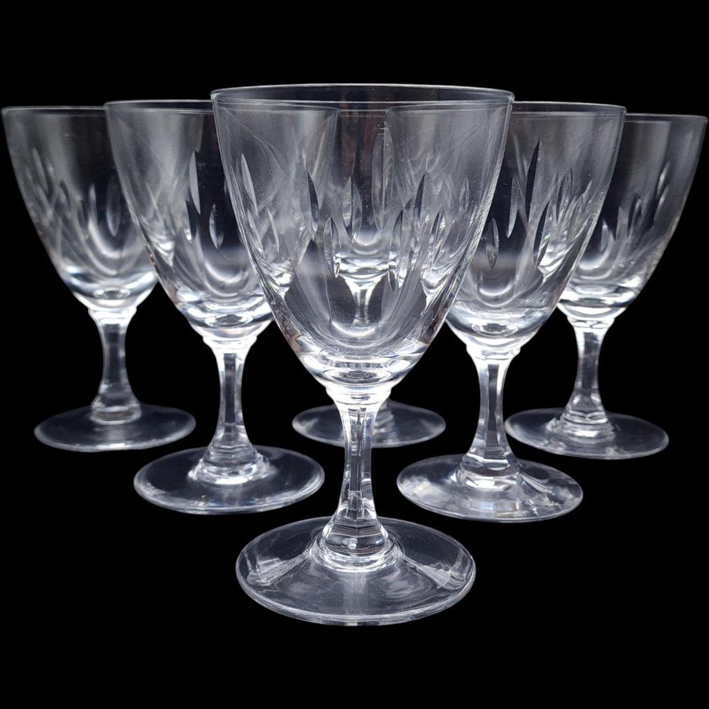 Easterling Marquise Cut Crystal Water Goblets Set of 6