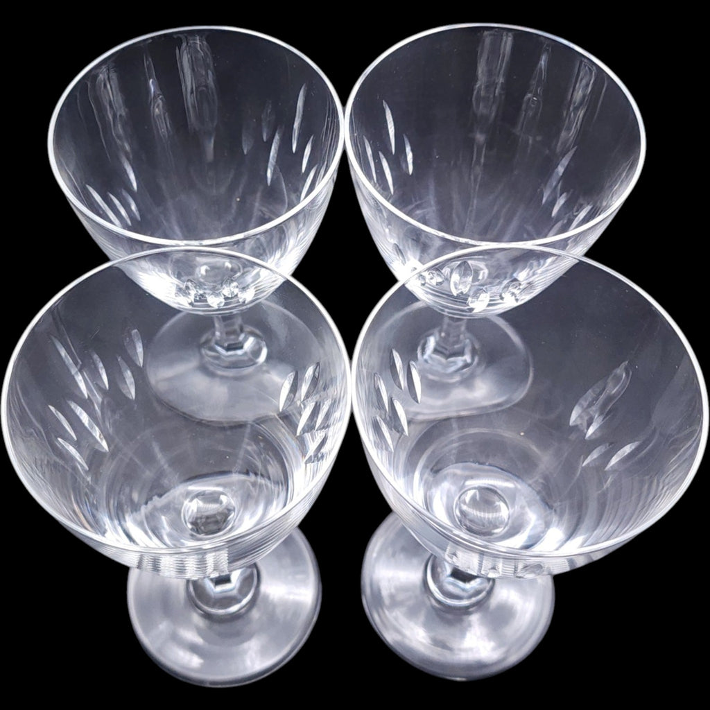 Easterling Marquise Cut Crystal Wine Glasses Set of 5