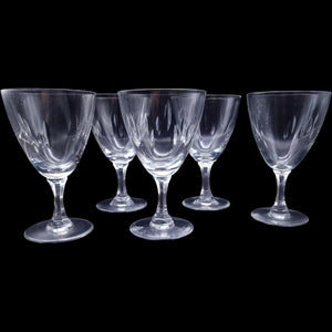 Easterling Marquise Cut Crystal Wine Glasses Set of 5