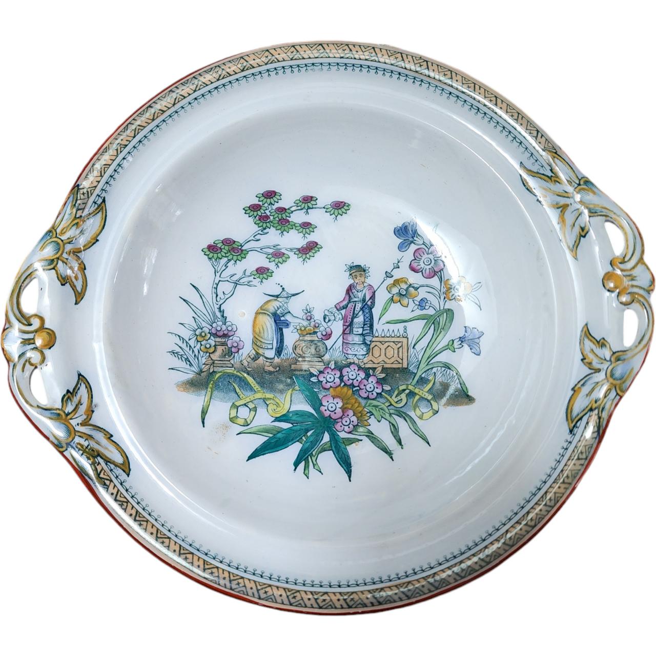 Edge Malkin & Co Chang White Chinoiserie Pedestal Bowl