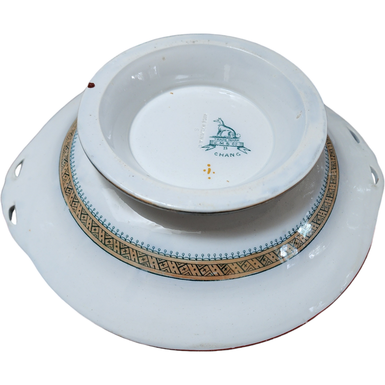 Edge Malkin & Co Chang White Chinoiserie Pedestal Bowl