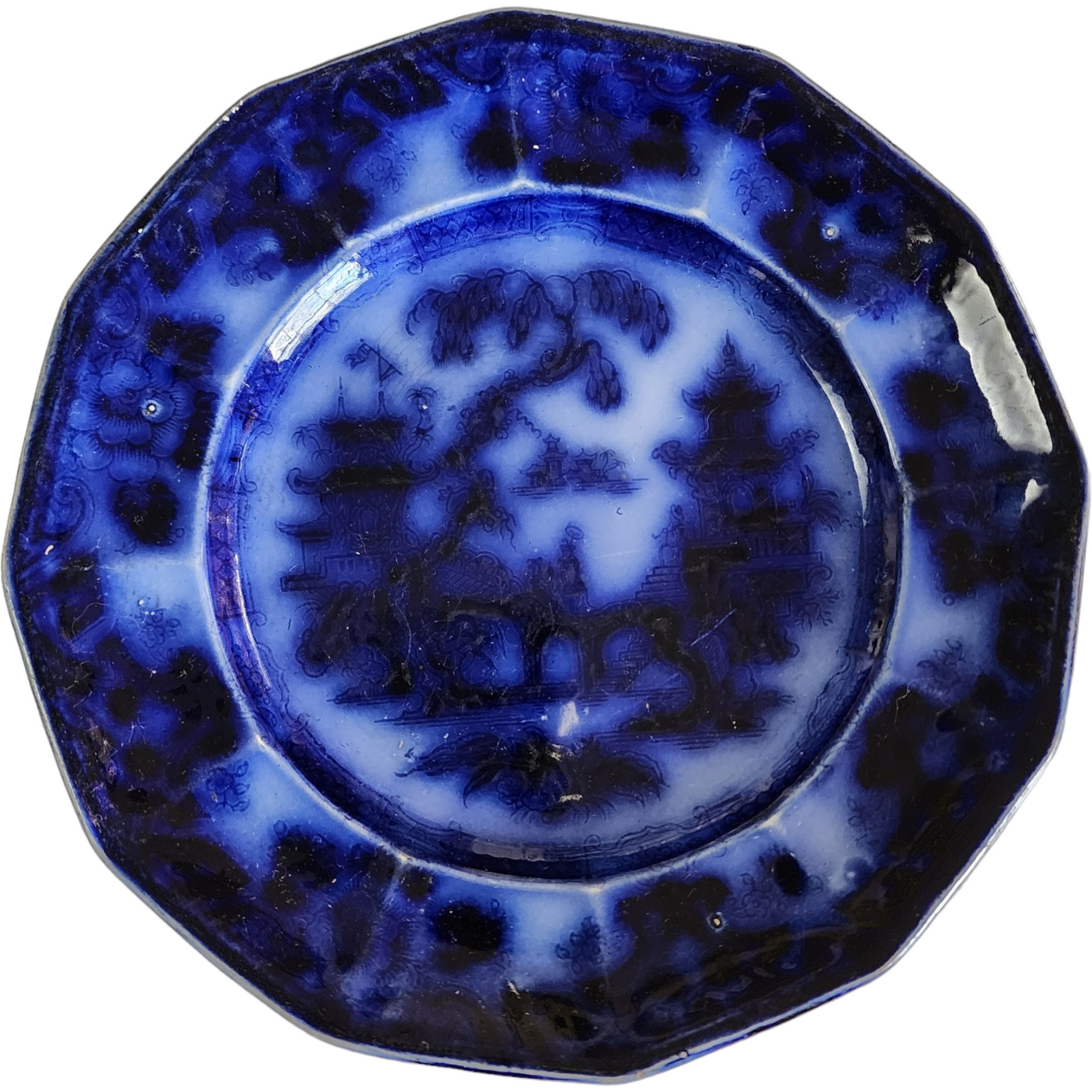 Edward Challinor Kin Shan Oriental Flow Blue Plate