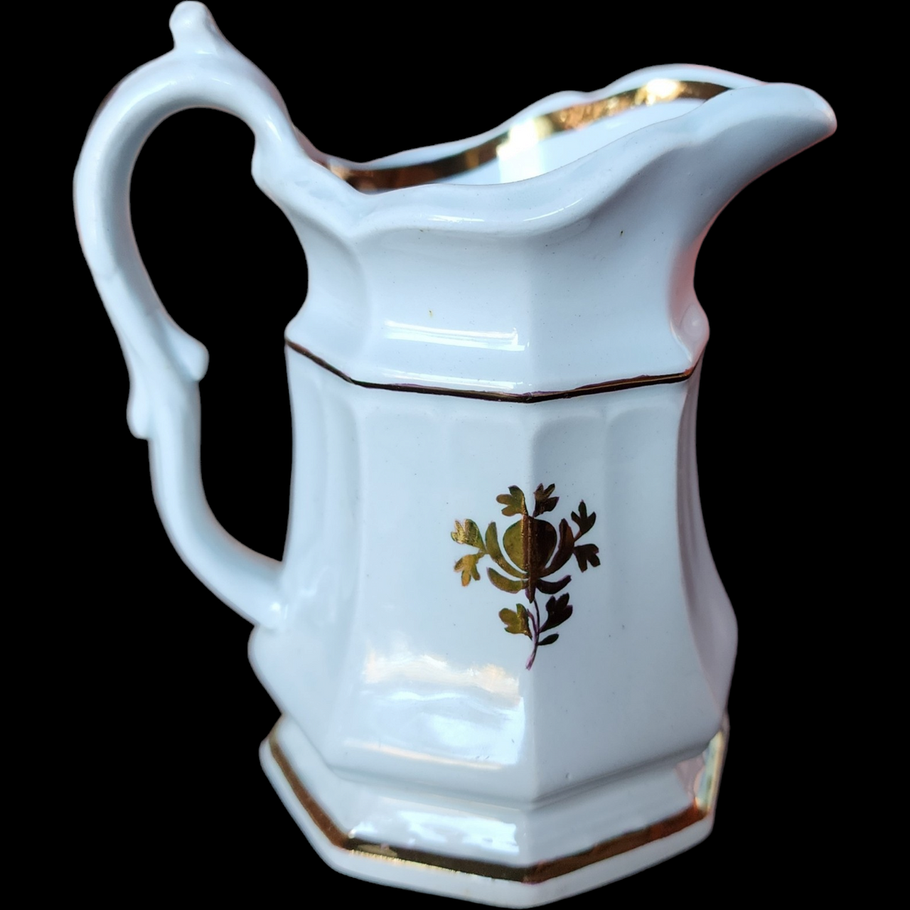 Edward Walley Tea Leaf Copper Band Ironstone Pitcher Jug