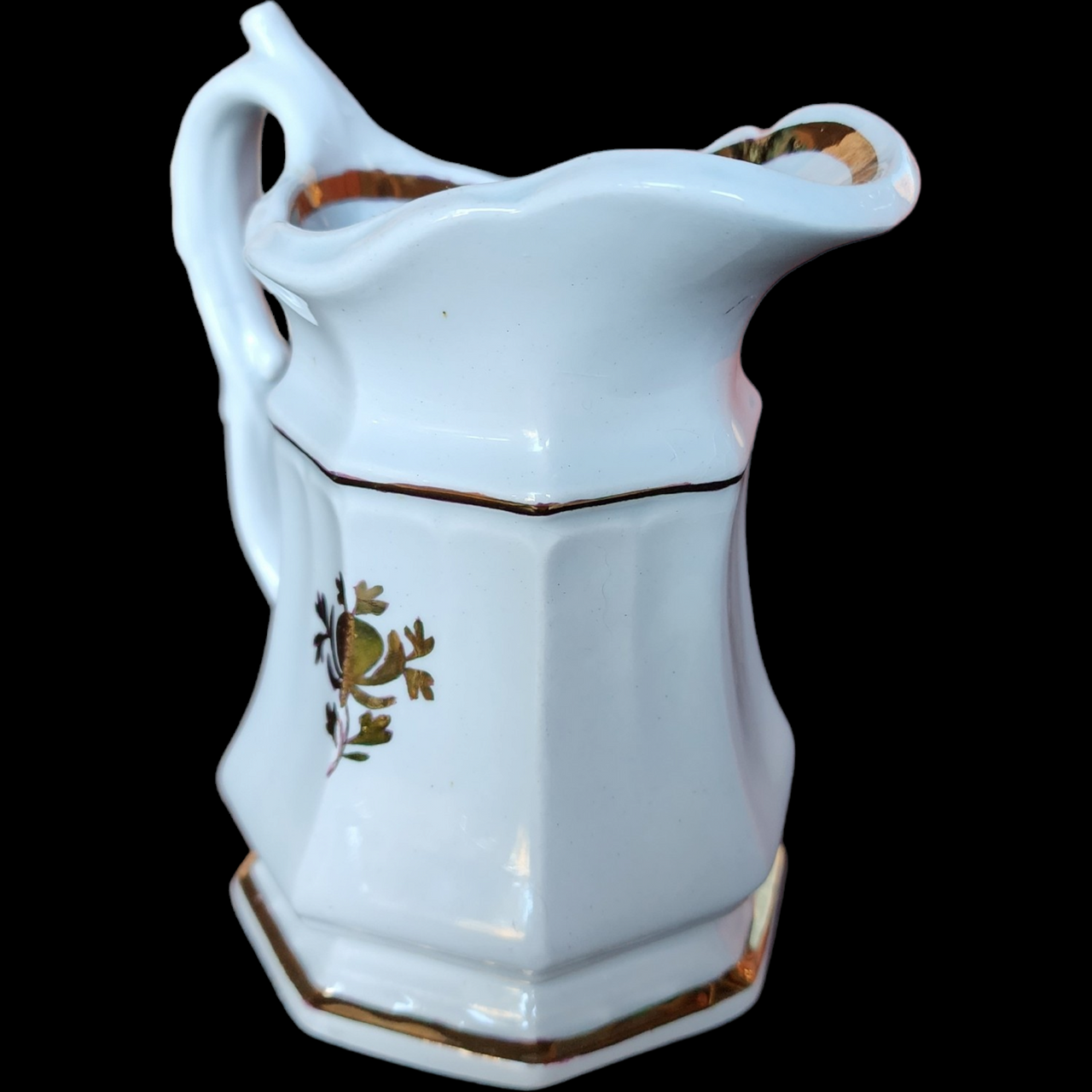 Edward Walley Tea Leaf Copper Band Ironstone Pitcher Jug