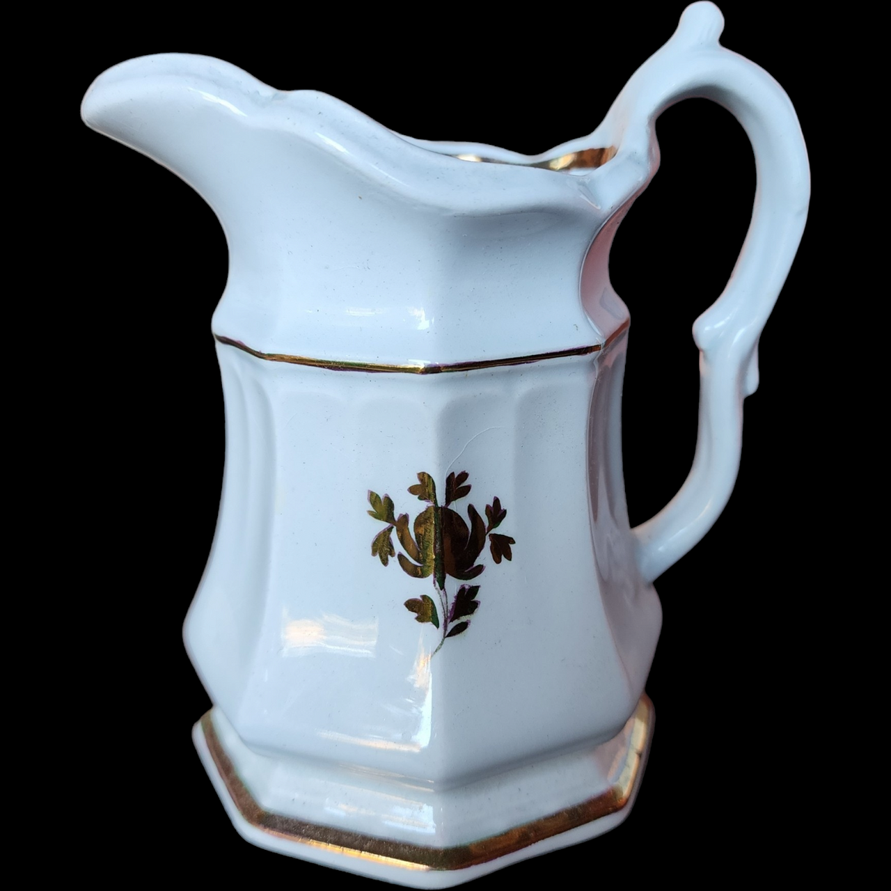 Edward Walley Tea Leaf Copper Band Ironstone Pitcher Jug