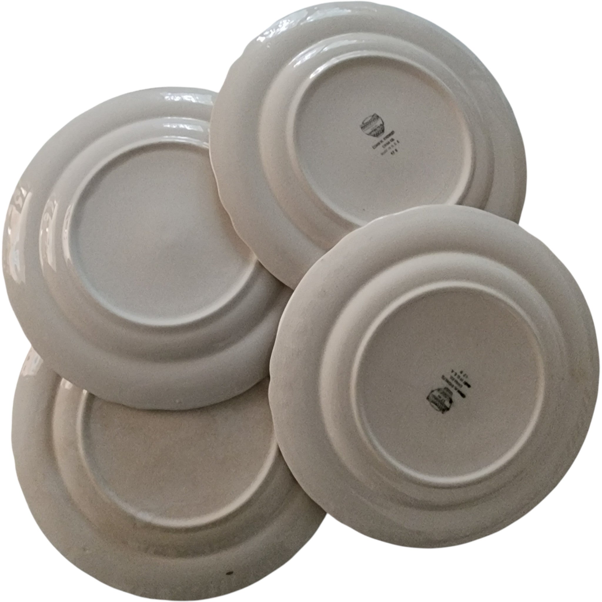 Edwin M. Knowles Semi-Vitreous Floral Luncheon Plates Set of 4