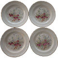 Edwin M. Knowles Semi-Vitreous Floral Luncheon Plates Set of 4