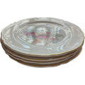Edwin M. Knowles Semi-Vitreous Floral Salad/Dessert Plates Set of 4