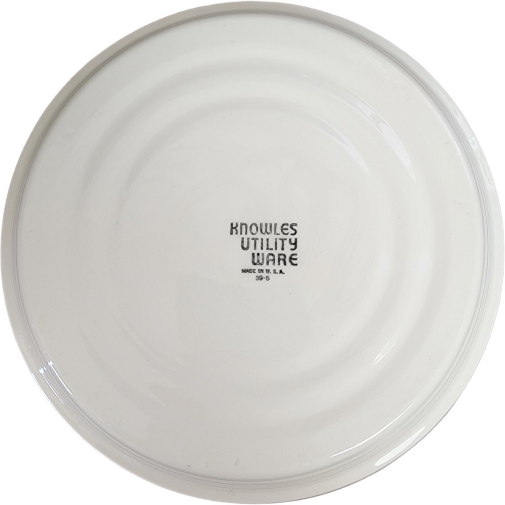 Edwin Knowles Multicolor Fruit Tan Background Red Trim Pie Pan Plate / Dish