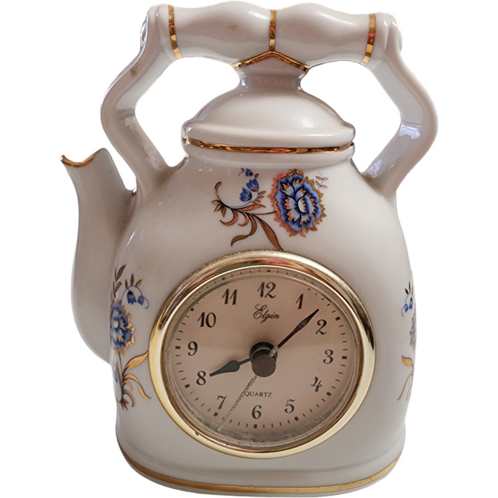 Elgin Quartz Porcelain Teapot Clock Works