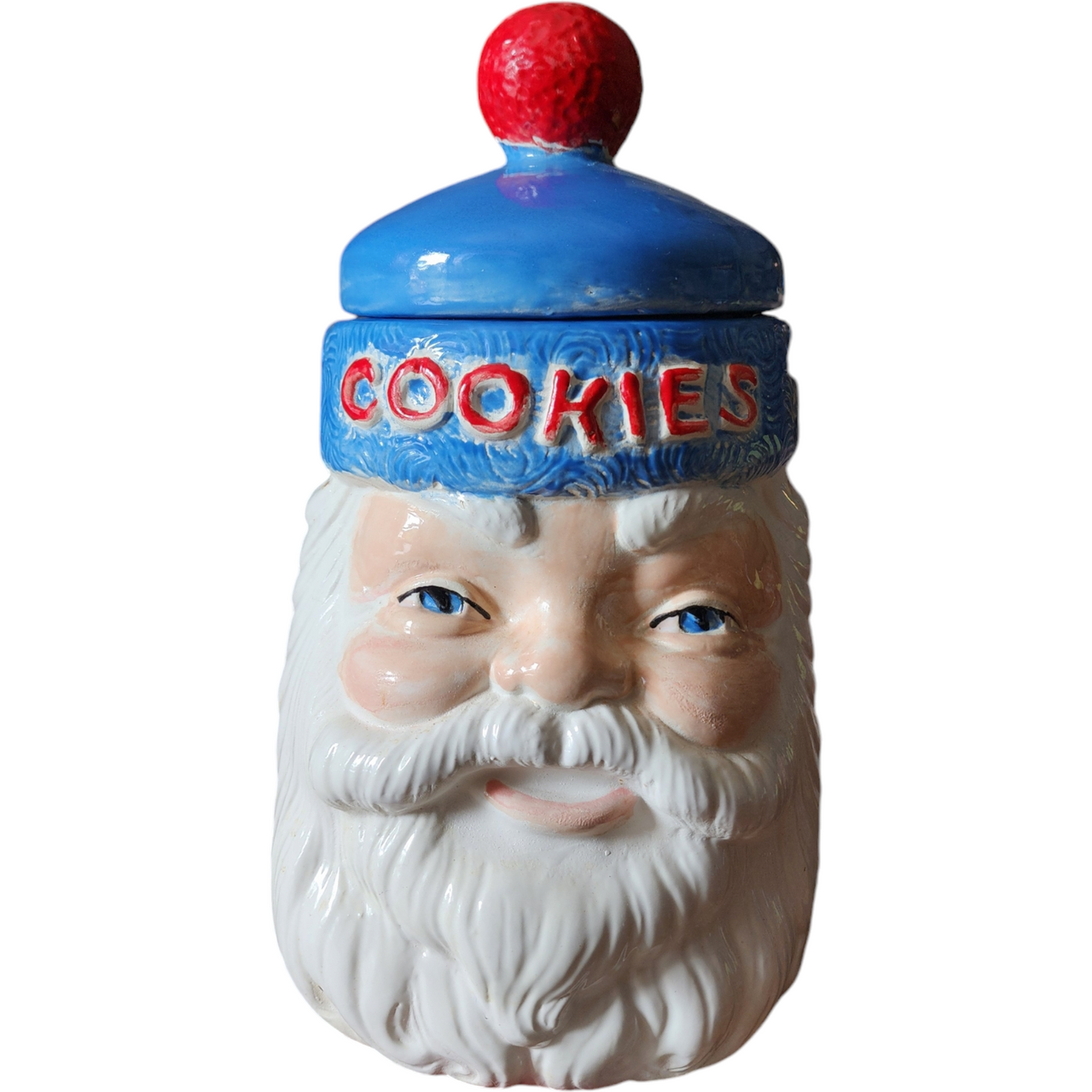 East Mitchell Clay Blow Mold Santa Claus Head Cookie Jar Farmhouse Decor A Touch of Country Charm