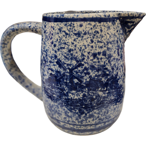 Emporium of Maine Country Life Blue Sponge Ware Pitcher