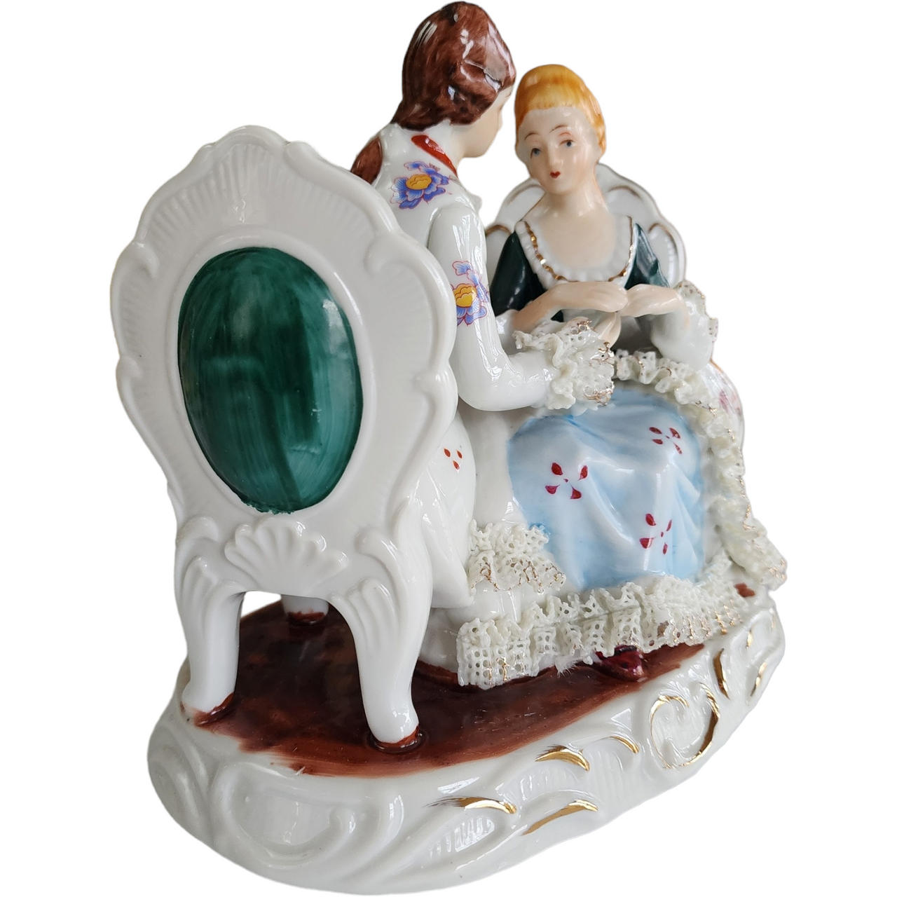 Empress by Haruta Colonial Courting Couple Porcelain Statue Figurine