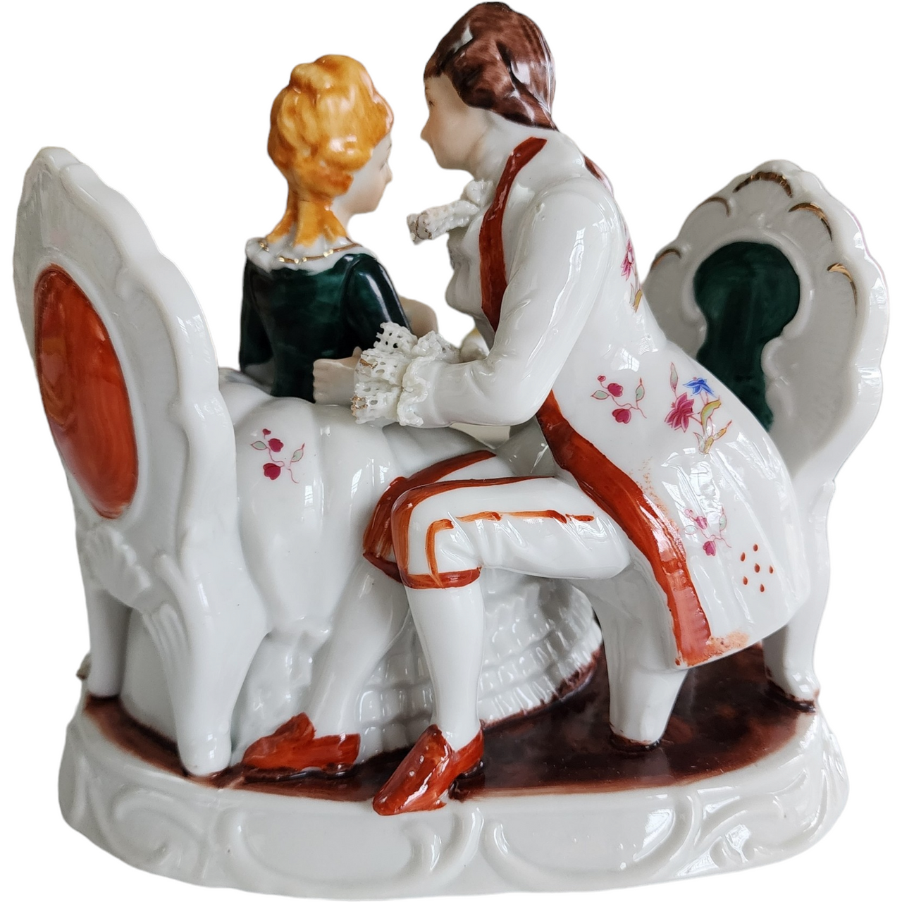 Empress by Haruta Colonial Courting Couple Porcelain Statue Figurine