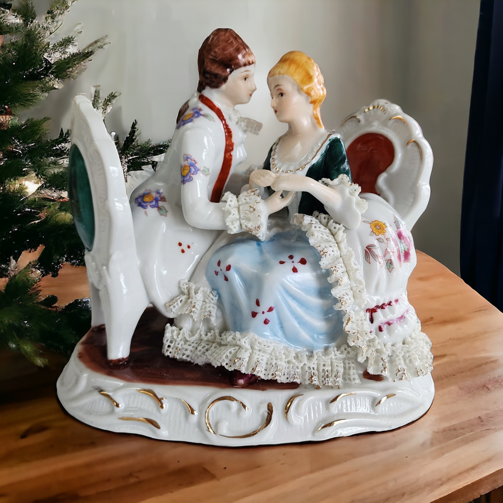 Empress by Haruta Colonial Courting Couple Porcelain Statue Figurine