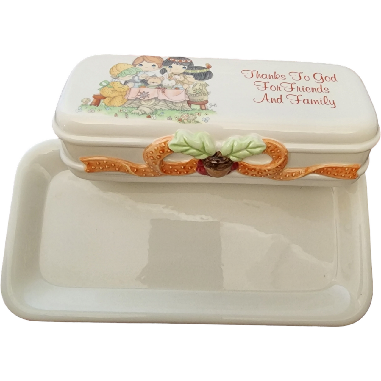 Enesco Precious Moments Thanksgiving Butter Dish
