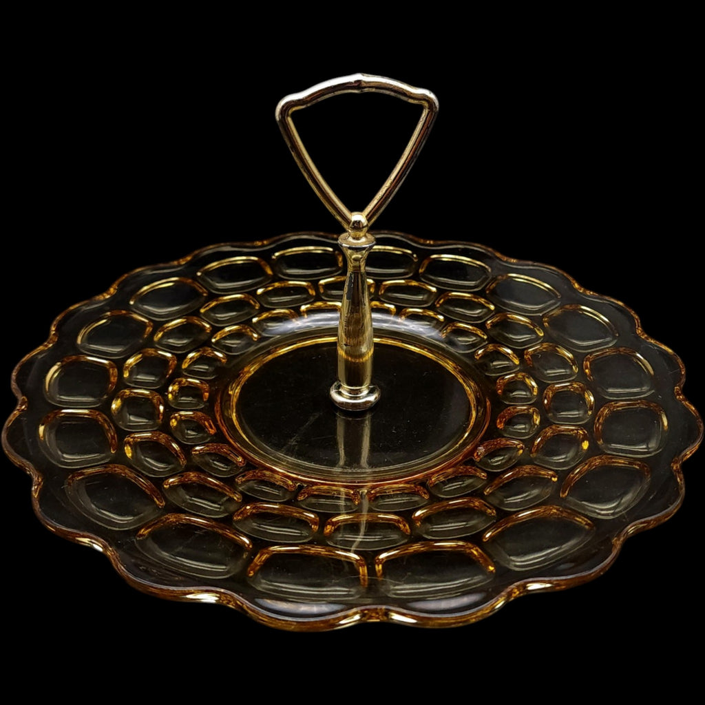 Federal Glass Center Handle Tray Yorktown Gold (Colonial)