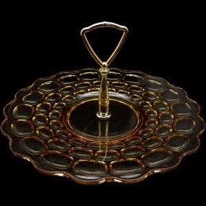 Federal Glass Center Handle Tray Yorktown Gold (Colonial)