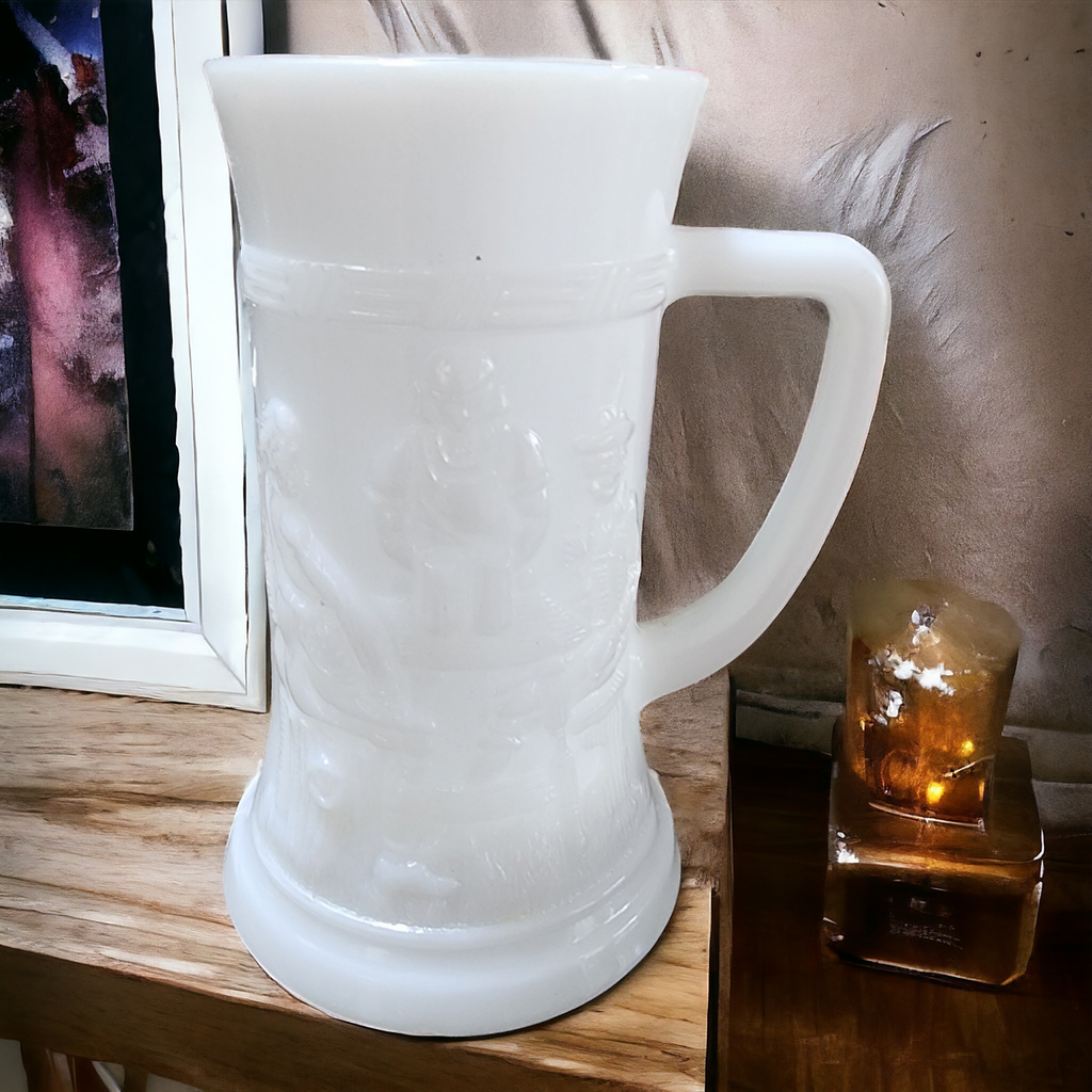 Federal Glass Milkglass Tavern Scene Beer Stein