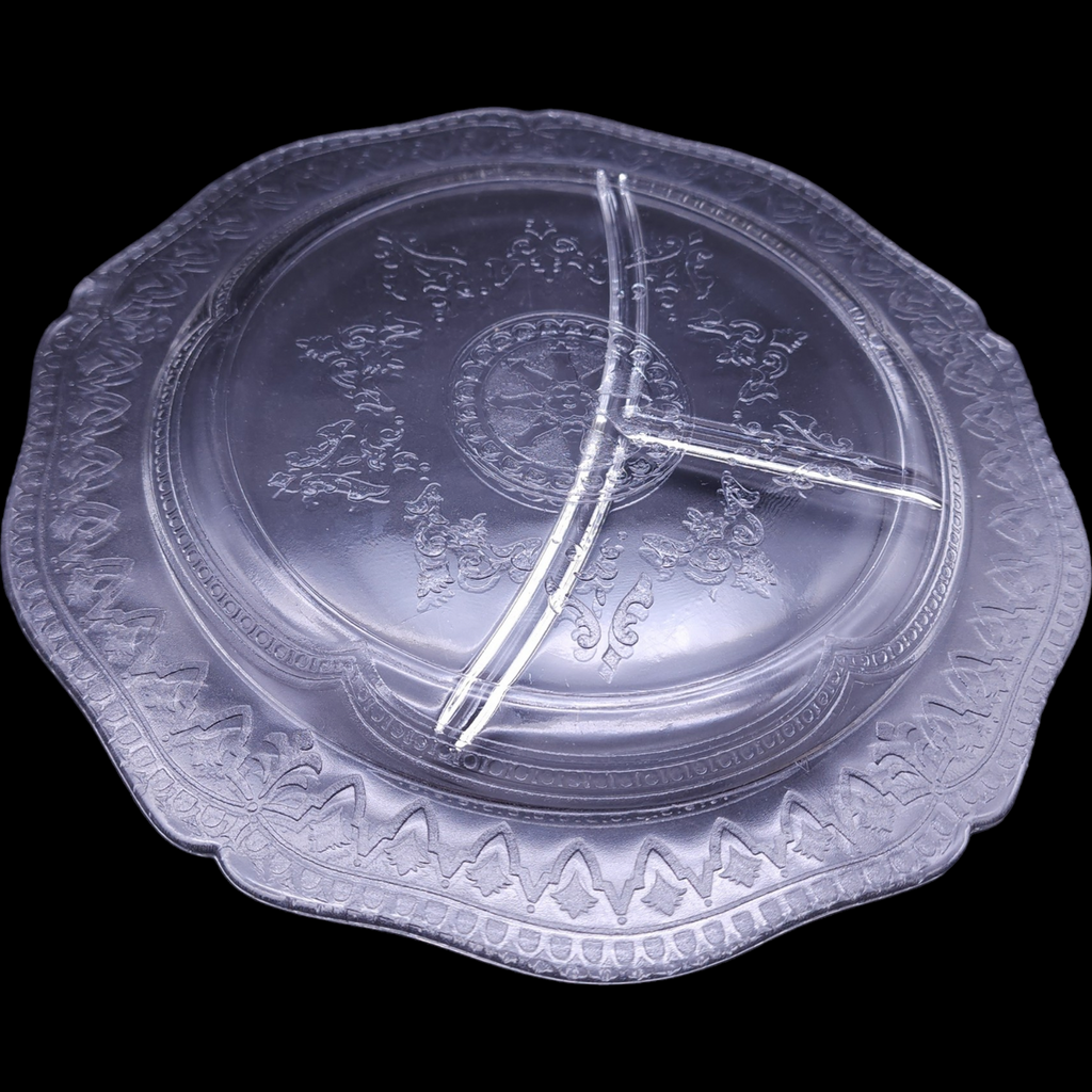 Federal Glass Patrician Clear Utility Ware Pressed Glass  Grill Plate