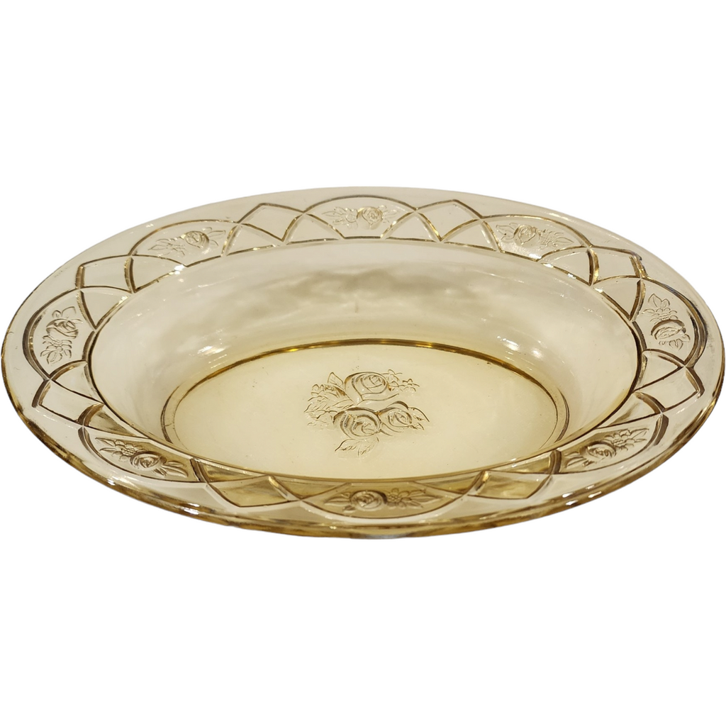 Federal Glass Rosemary Amber Depression Glass Oval Vegetable Bowl
