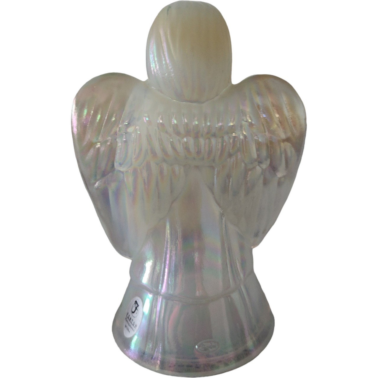 Fenton Art Glass Opalescent Iridescent Girl Praying Angel with Hand Painted Florals Figurine