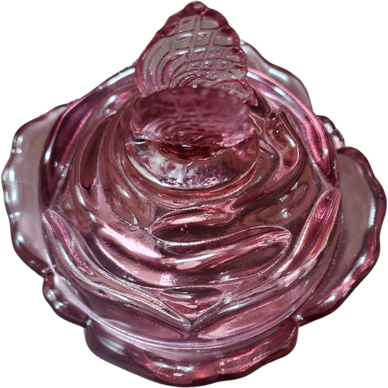 Fenton Dusty Rose Pink Round Butterfly Box & Lid