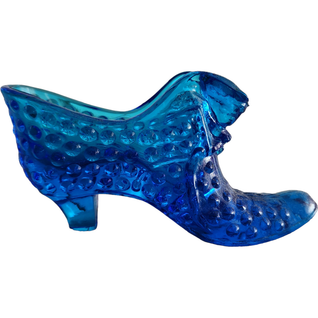 Fenton Hobnail Colonial Blue Slipper Vase